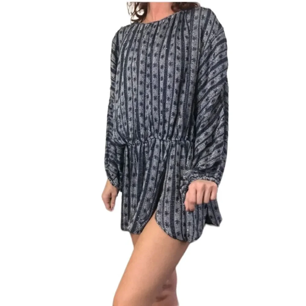 Free People Blue Boho Tunic Top size XS